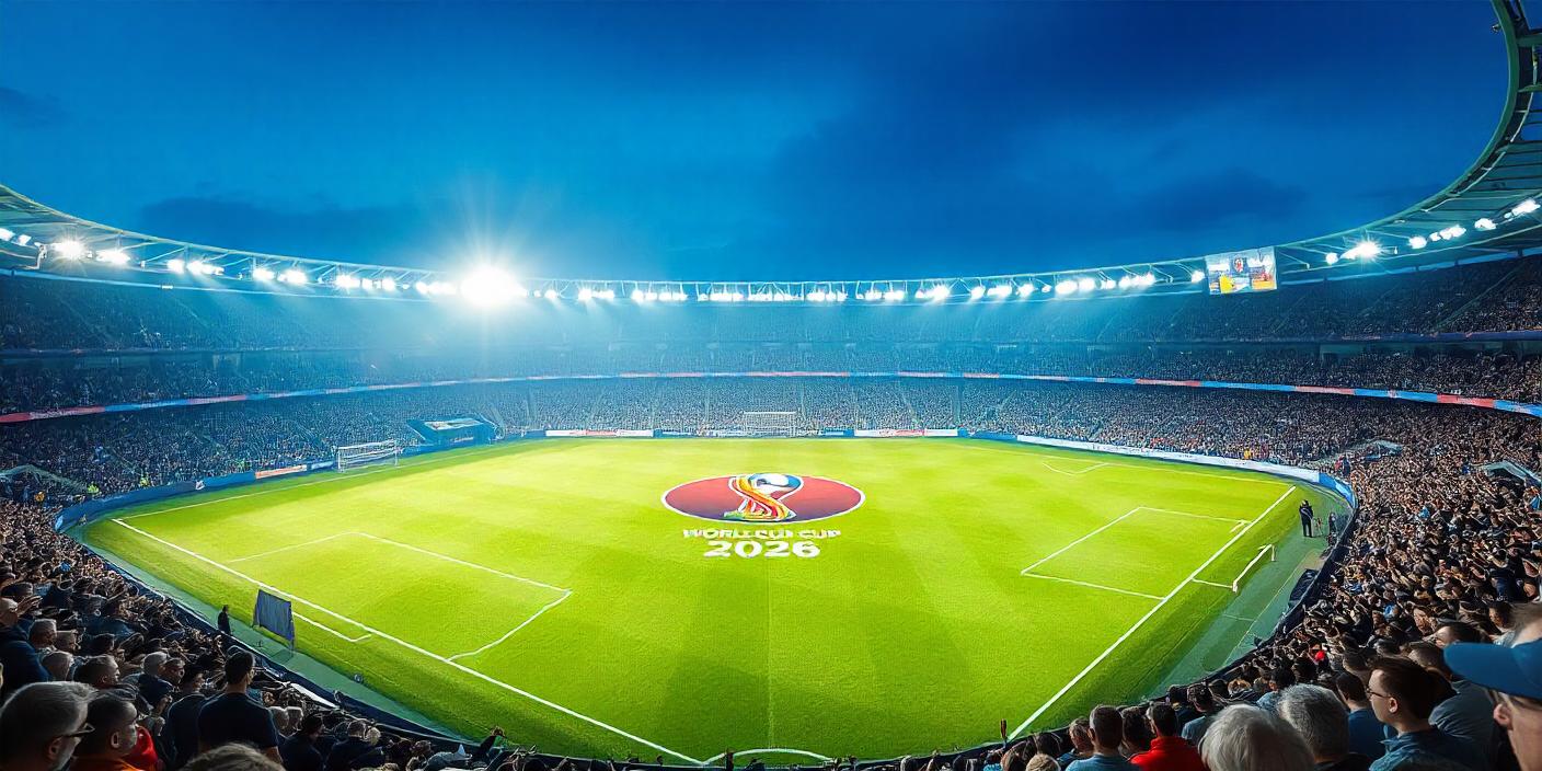 football stadium with the logo of the 2026 FIFA World Cup