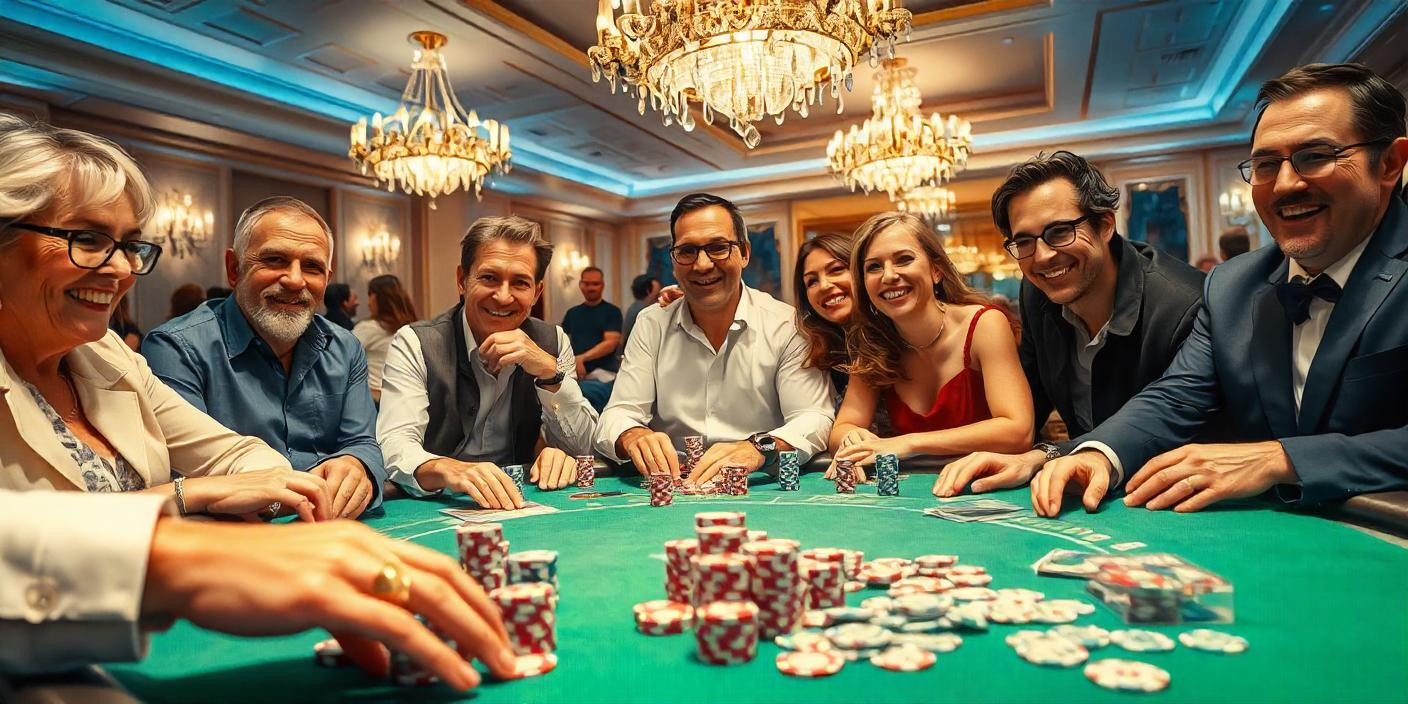 people playing poker in a large casino