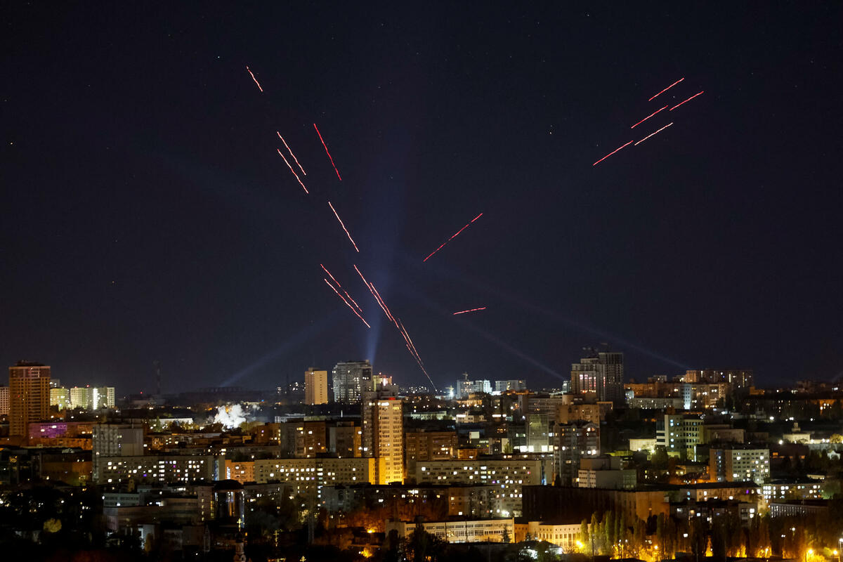 night drone attack in Kyiv