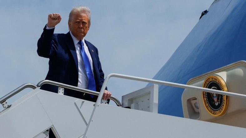 Trump lands in Riyadh