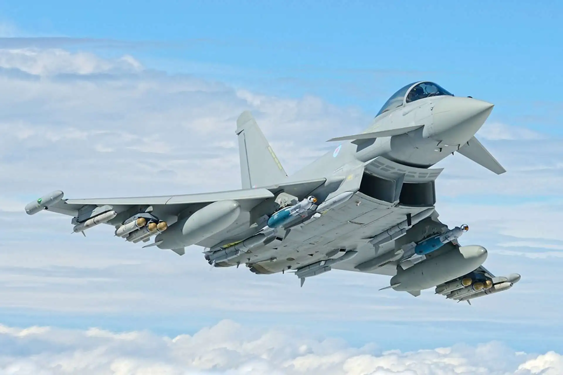A Eurofighter Typhoon fighter jet